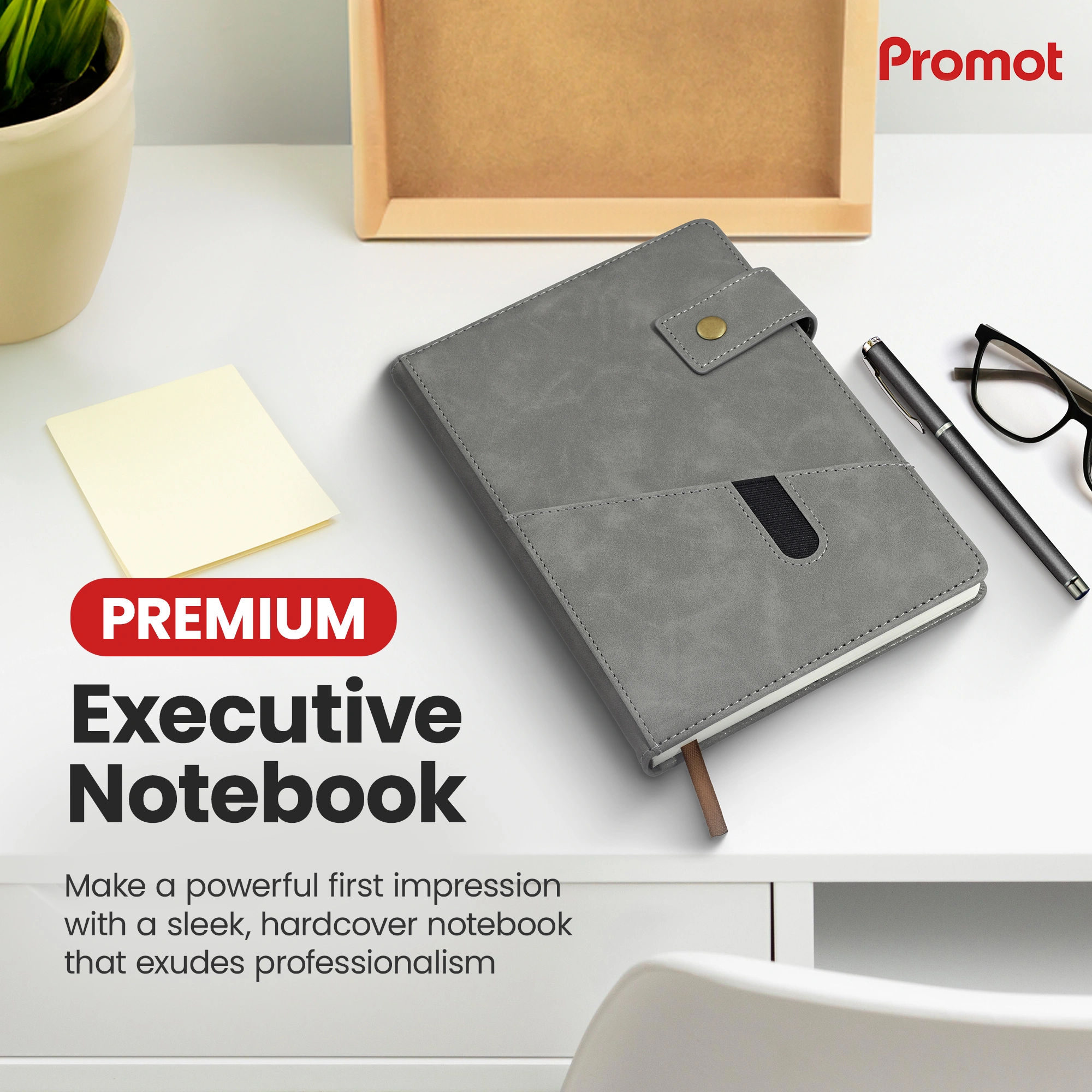 Notebook with Pocket and Pen - Grey hover